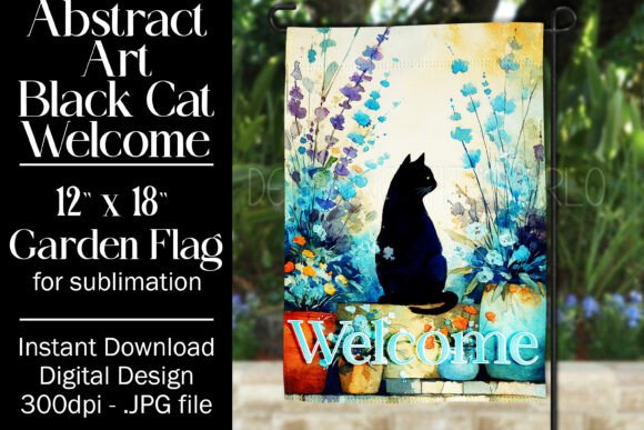 Abstract Black Cat Garden Flag Design 2 Review