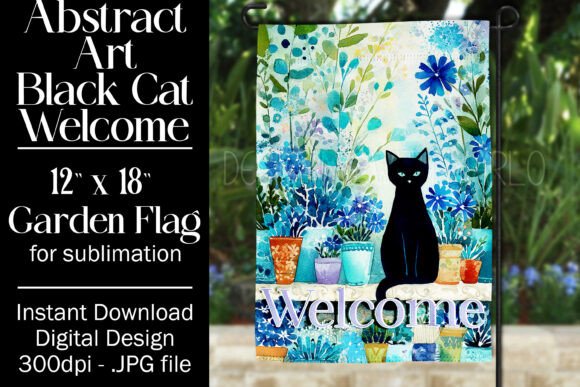 Abstract Black Cat Garden Flag Design 3 Review