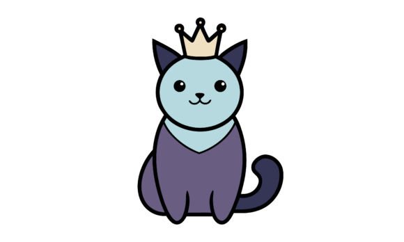 Adorable Cartoon Cat Wearing a Crown Review