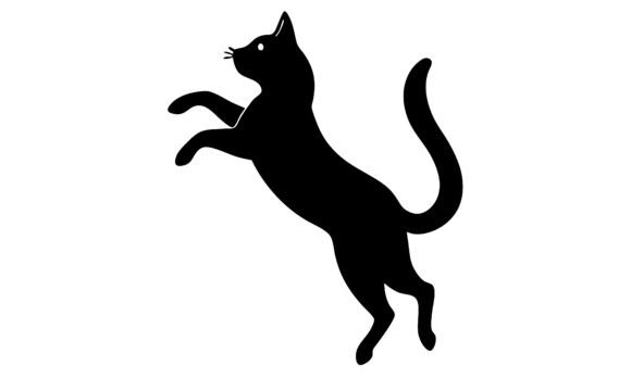 Black Cat Jumping Silhouette Vector Review