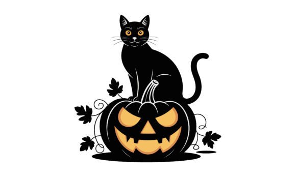 Black Cat on Halloween Pumpkin Vector Review