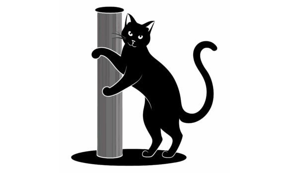 Black Cat Scratching Post Illustration Review