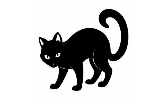 Black Cat Silhouette Design Vector Review