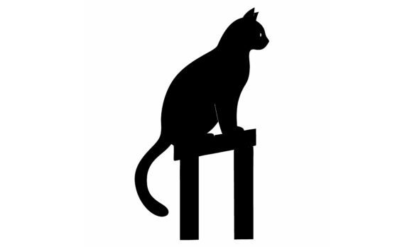 Black Cat Silhouette on a Small Review