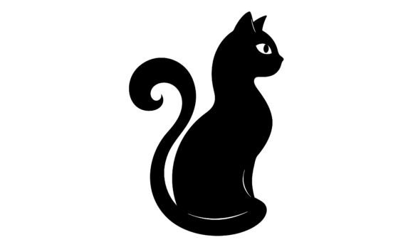 Black Cat Silhouette Sitting Upright Review