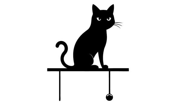 Black Cat Sitting on a Shelf Design Review