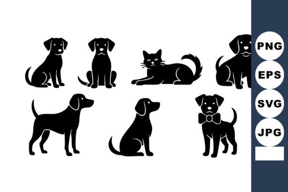 Black Silhouette Dogs Cat Pets Review