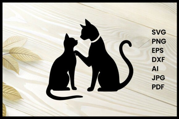 Cat Grooming Another Cat Silhouette: A Designer's Review