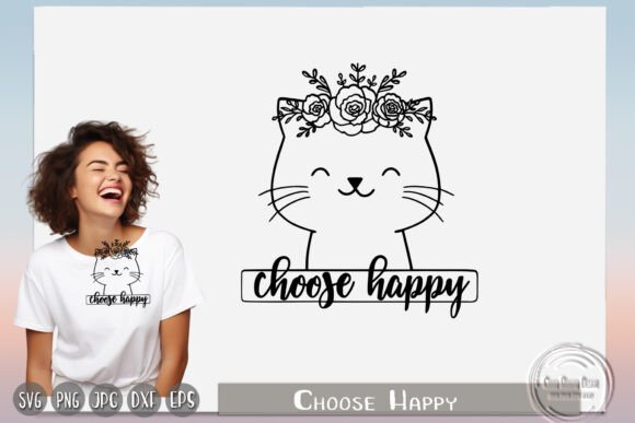 Choosing Happy: A Designer's Review of This Cute Floral Cat Design