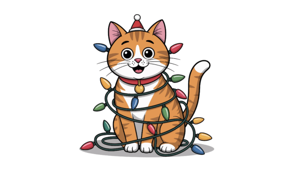 Christmas Cat Festive with Holiday Light Review