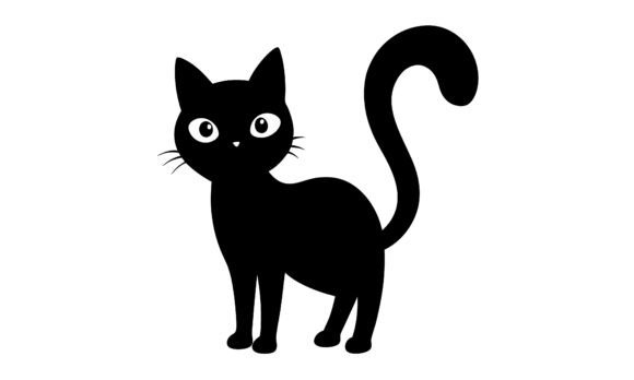 Cute Black Cat Vector Illustration Review