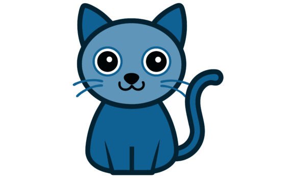 Cute Blue Cat Vector Illustration Review