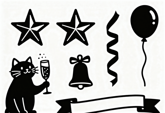 Cute Cat Celebration Clip Art Review