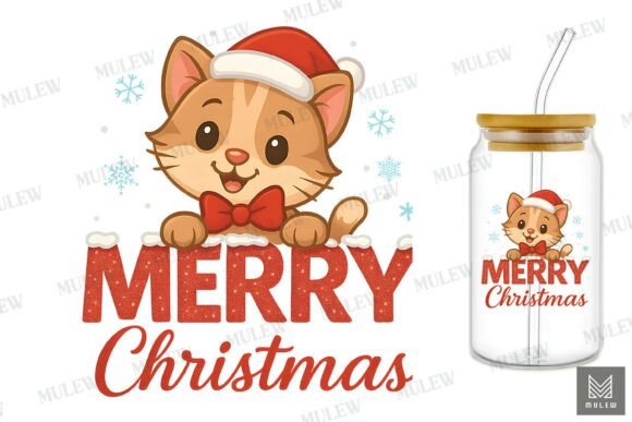 Cute Peeking Cat Merry Christmas PNG Review