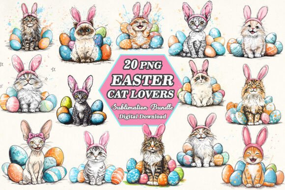 Easter Cat Lover Sublimation PNG Bundle Review