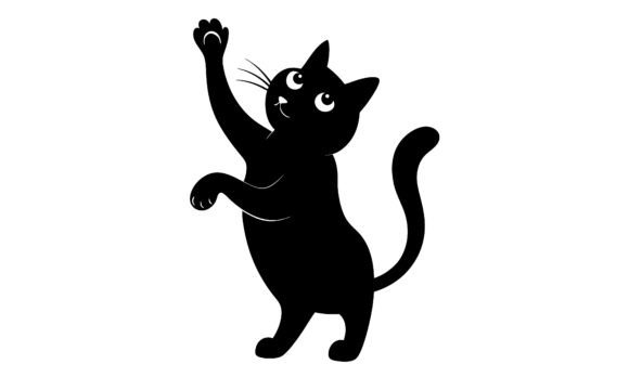 Playful Black Cat Reaching Upwards Review