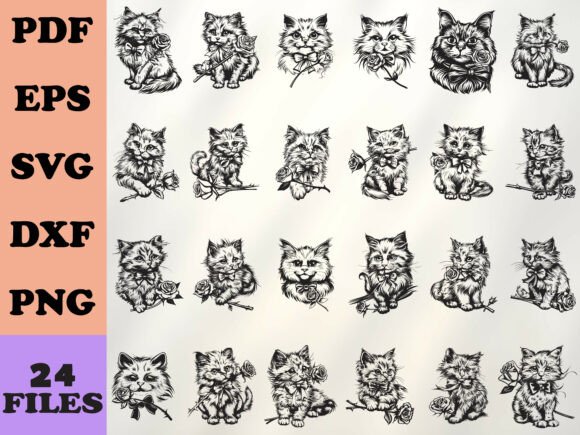Romantic Rose Cat Line Art Review