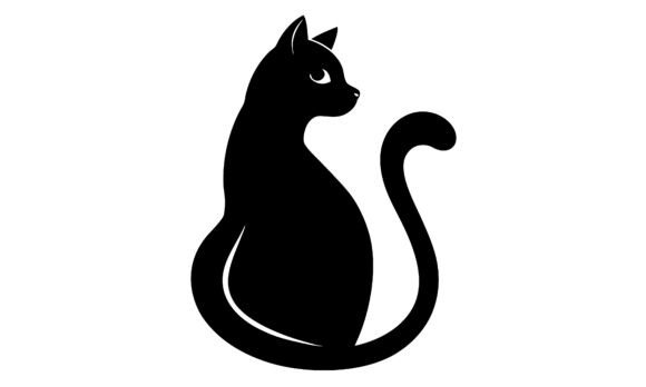 Silhouette of a Black Cat Looking Back