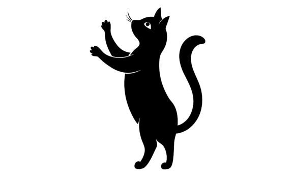 Standing Black Cat Reaching Upward Embroidery Review