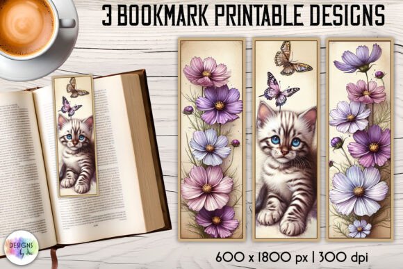 Vintage Floral Bookmark with Cute Kitten Review